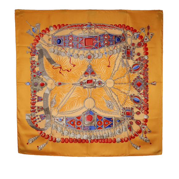 Pre-Loved Hermes Terres Precieuses Silk Scarf 90 - Picture 1 of 7